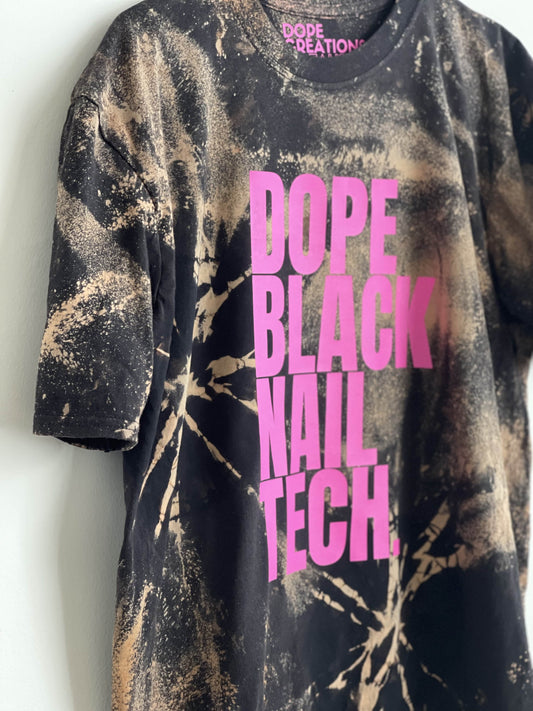 Black Nail Tech Tie Dye T-Shirt